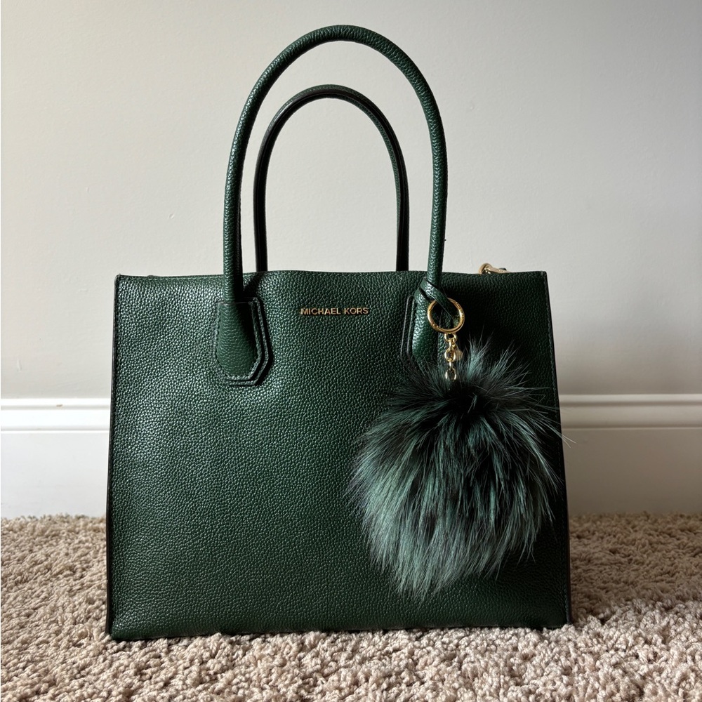 Michael Kors Green Purse & Pom